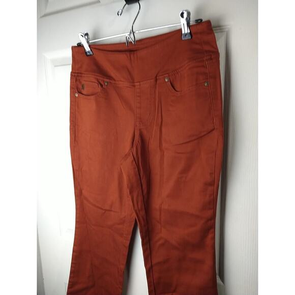 belle kim gravel Woman 4P Pants Rust Pullon Pocket Stretch Flat Front - Picture 2 of 9